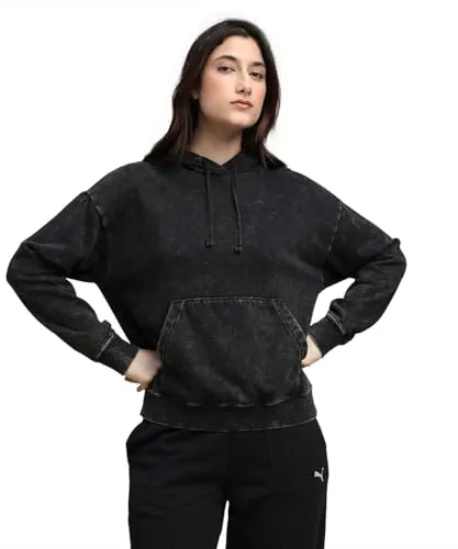 PUMA Unisex ESS Elevated Relaxed Wash Hoodie FL - Bequemer Hoodie für jeden Tag, aus hochwertigem Material, ideal für entspannte Looks und vielseitige Styles.