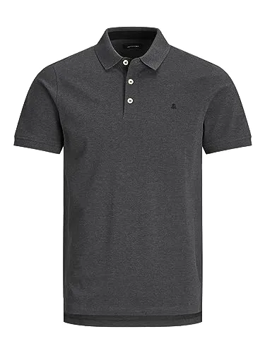 Jack & Jones Poloshirt Paulos Polo, dunkelgrau - Modisches Kurzarmhemd - Poloshirt aus 100% Baumwolle mit pflegeleichtem Piqué-Stoff, ideal für einen lässigen Look. Perfekt für Freizeit und den Alltag.