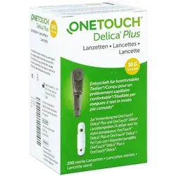 OneTouch Delica Plus Nadellanzetten 200 St - Arzneimittel für Diabetiker, bietet eine schmerzarme Blutentnahme mit feinen, präzisen Nadeln für optimalen Komfort.