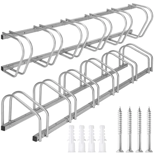 TecTake GmbH Fahrradständer für 6 Räder - Hochwertiger Fahrradständer aus beschichtetem Stahl, ideal für Innen- und Außenbereich. Bietet stabilen Halt und platzsparendes Parken, mit einfacher Montage an Wand oder Boden.