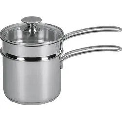 Küchenprofi Wasserbad Topfset CAPRI | Ø14cm - Edelstahl Wasserbad-Topfset, ideal für alle Herdarten inkl. Induktion, perfekt zum Schmelzen von Kerzenwachs und Schokolade mit herausnehmbarem Einsatz.
