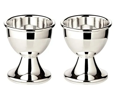 EDZARD 2 Stück Eierbecher Classo - Elegante Frühstücksbecher - Geschirr: Edle, schwerversilberte Eierbecher mit klassischem Design, ideal für stilvolle Frühstückstafeln und festliche Anlässe.