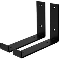 ML-Design 2 Stück Regalhalterung 20x4x14 cm Schwarz Metall 8 Zoll L-Form