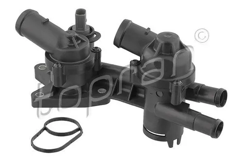 TOPRAN Thermostatgehäuse VW, SKODA 638 753 03C121111AM - Autoteile - Hochwertiges GFK Thermostatgehäuse mit vormontiertem Sensor und Dichtungen für zuverlässige Temperaturregelung.