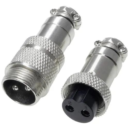 Pollin 453560 Rundsteckverbinder Stecker, Buchse Gesamtpolzahl: 2 1 Set