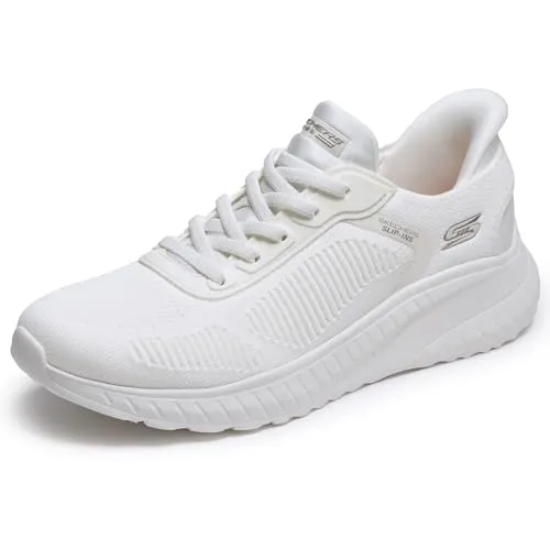 Skechers Bobs Squad Chaos - C 117497-OFWT Damen Sneaker - Modischer Sneaker mit dynamischem Design, gepolstertem Wechselfußbett und Memory-Foam für höchsten Komfort. Ideal für den Alltag und bietet herausragende Qualität.