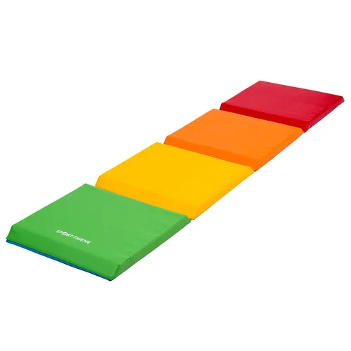 Sport-Thieme Bodenturnmatte Cube - Vielfältige Spielformen durch klappbares Design, ideal für Kindergarten und Schule, mit 4 bunten Segmenten für kreative Bewegungslandschaften.