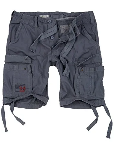 Surplus Airborne Vintage Shorts, schwarz-grau, Größe M für Männer - Robuste und stylische Shorts im Vintage-Look. Ideal für den Alltag und aus 100% Baumwolle gefertigt, bieten sie hohen Tragekomfort und eine lässige Passform.