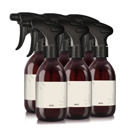 Oputec 6 x 300ml Sprühflaschen aus Kunststoff braun, Pflanzen, Blumen, Reinigung
