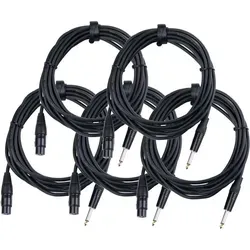 Pronomic Stage XFJ-5 Mikrofonkabel 5er Set - Professionelle 5 m XLR/Klinke Mikrofonkabel mit hochwertiger Schirmung und Stecker, ideal für Studio und Live-Anwendungen.
