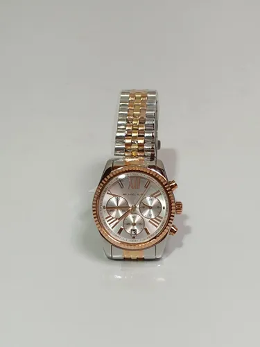 Michael Kors Lexington MK5735 - Damen Quarzuhr mit 38-mm Gehäuse, elegantes Edelstahlarmband in Silber- und Goldtönen, präziser Quarz-Chronograph