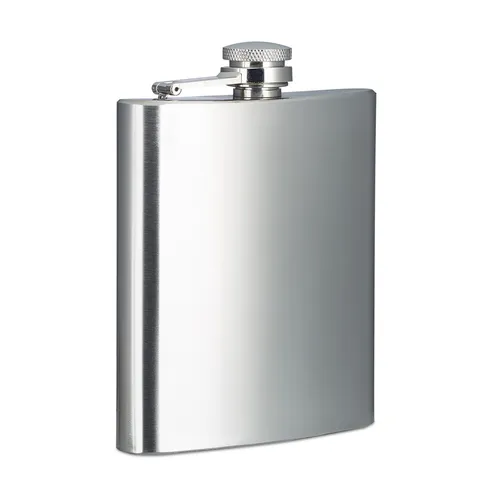 Relaxdays Flachmann 200 ml aus Edelstahl, silber, mit Schraubverschluss - Praktischer 200 ml Taschenflachmann aus rostfreiem Edelstahl - ideal für unterwegs. Perfekt für Junggesellenabschiede und Wanderausflüge, geschmacksneutral und spülmaschinengeeignet.