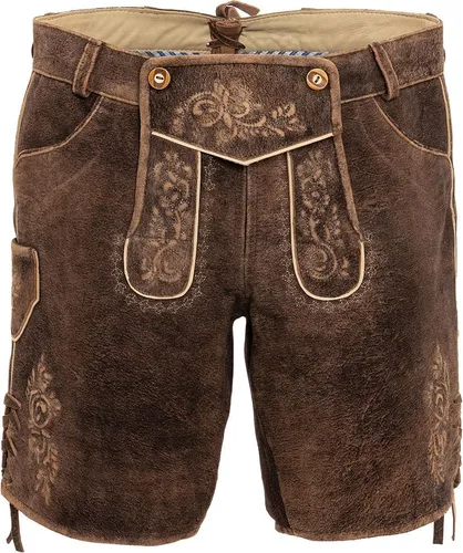 Spieth & Wensky Shorts Fay mit Bändern am Beinabschluss - Herren-Trachten Shorts aus 100% Leder, strapazierfähig und festlich, mit stilvollen Bändern am Beinabschluss für einen besonderen Look.