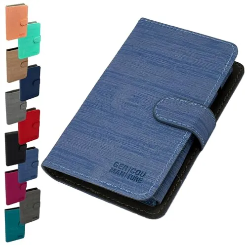 GC German Couture smart Etui Tasche kompatibel mit Iqos VEEV one und Vuse ePod 2 E-Zigarette, Liquid-pods, Caps, Kreditkarte, Ladestick u. leere Pod Zubehör, Jeans Blue