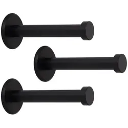 SO-TECH® Kleiderhaken Garderobenhaken TALEA Edelstahl massiv inkl. Montagematerial, (3-St), Ø 10 / 15 mm, Länge 70 mm, Gesamtlänge 73 mm, schwarz elox schwarz 7 cm