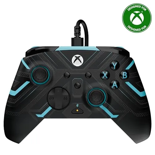 Turtle Beach Rematch Advanced Titan Steel Wired Gaming Controller - Offiziell lizenziert für Xbox und PC, mit leuchtendem Design und anpassbaren Tasten für individuelles Gameplay. Ergonomisches Design und Dual-Rumble-Motoren für ein immersives Spielerlebnis.