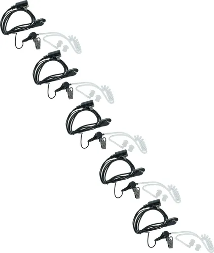 vhbw 5x Headset kompatibel mit Yaesu Vertex VX-427, VX-450, VX-424 Funkgerät - schwarz, Akustikschlauch