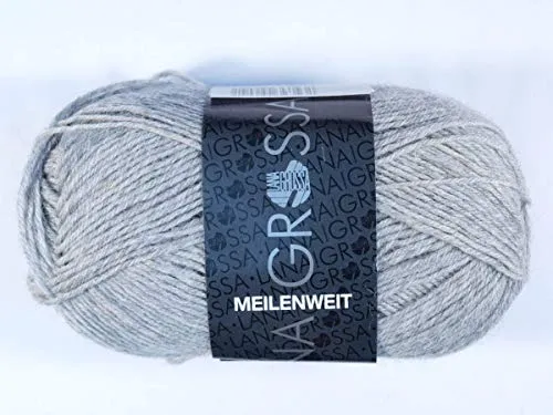LANA GROSSA Meilenweit 50g | Sockenklassiker, waschmaschinenfest | Handstrickgarn aus 80% Schurwolle & 20% Polyamid | 50g Wolle zum Stricken & Häkeln | 210m Garn FB1346