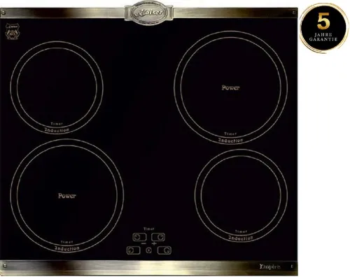 Kaiser Empire KCT6395 Induktionskochfeld - 60cm autarkes Induktionskochfeld mit 4 Metallplatten in edlem Bronze, ideal für moderne Küchen und energieeffizientes Kochen.
