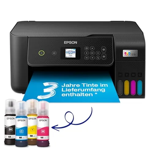 Epson EcoTank ET-2820 ET-2825 - A4 Tintentank-Multifunktionsdrucker, 3in1 mit 3 Jahren Tinte im Lieferumfang und gratis erweiterbarer Garantie
