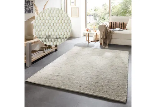 Handgewebter Teppich - Natural Grey - 70x130 cm - Teppiche, handgewebt aus hochwertigen Materialien, verleiht jedem Raum eine natürliche Eleganz und sorgt für ein gemütliches Ambiente.