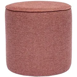 Runder Pouf aus Samteffekt-Stoff in Terrakotta-Textur D40 cm PAUL