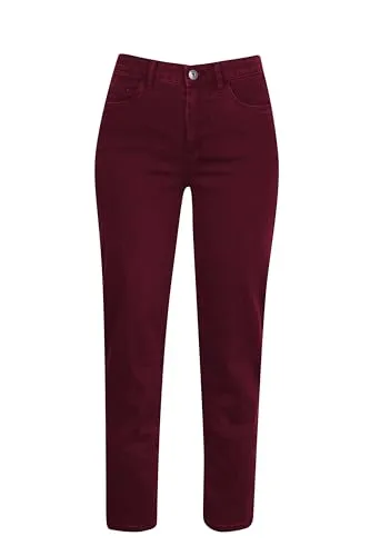 Stooker Women NIZZA DENIM BASIC Damen 5-Pocket-Jeans Tapered Fit 42 (Länge 30) dark bordeaux - Jeans für Damen im tapered Fit, hoher Bund für eine schmeichelhafte Silhouette, ideal für vielseitige Freizeitlooks und perfekten Sitz durch hochwertigen Baumwollmix.
