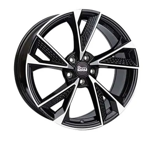 MAM RS6 Felge 8.0Jx18 schwarz frontpoliert - Alufelge MAM RS6 mit 8.0Jx18, 5x112 ET45, bietet eine maximale Traglast von 770 kg und verleiht Ihrem Fahrzeug ein sportliches Design.