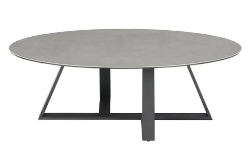 MCA furniture Couchtisch ELBING - Ovaler Mosaiktisch in Grau und Schwarz - Mosaiktische: Der elegante Couchtisch ELBING mit Keramikplatte und Metallgestell bietet nicht nur Stil, sondern auch eine praktische Ablagefläche für Ihr Wohnzimmer.