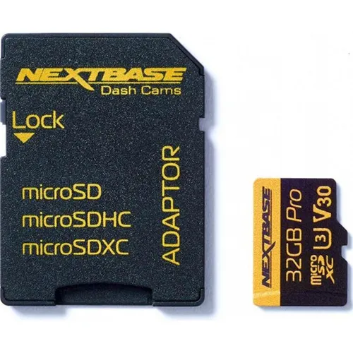 Nextbase 32GB micro SDXC Speicherkarte (U3, V30) - Micro SD Speicherkarte mit 32 GB Kapazität, ideal für hochauflösende Videoaufnahmen und schnelle Datenübertragungen.