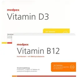 medpex Vitamin B12 & medpex Vitamin D3 2X100 St