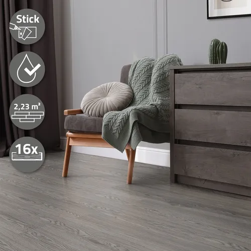 ML-Design Deluxe PVC Bodenbelag - Selbstklebende Vinyl-Dielen in Holzoptik - Vinylböden, rutschfest und wasserfest, ideal für jeden Raum, einfache Verlegung für ein schnelles Raum-Upgrade.
