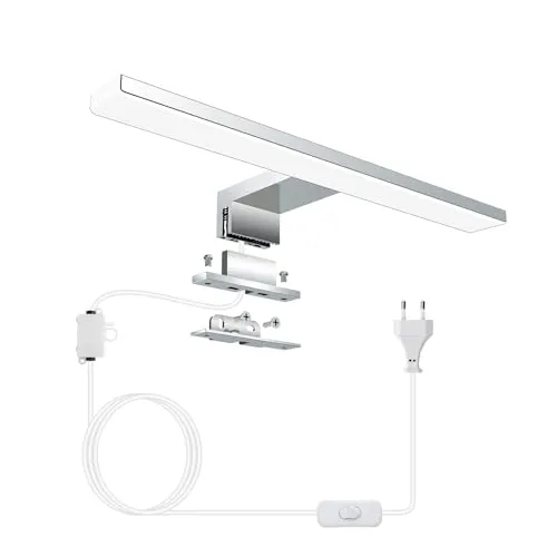 Azhien LED Badezimmer Spiegelleuchte 5W - Spiegellampe für das Bad, 3-in-1 Montageoptionen und direkt auf 230V anschließbar, ideal für ein klares, neutrales Licht beim täglichen Make-up und Rasieren.