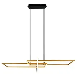 Trio Leuchten LED Pendelleuchte Salinas 320310308 - Elegante Pendelleuchte aus Metall in Messing/Schwarz matt, mit 34 Watt LED und Switch Dimmer für individuelle Lichtstimmungen. Ideal für stilvolle Wohnräume.