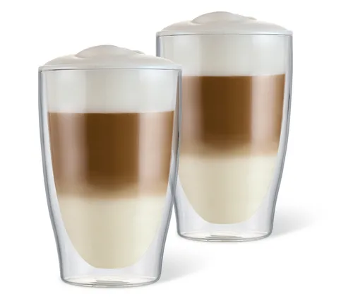 TCHIBO 2er Set, doppelwandige Latte Macchiato Gläser Transparent