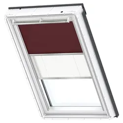 VELUX Verdunkelung Plus DFD Manuell Uni Dunkelbraun/Weiß 4559 - Kombiniertes Sonnenschutz- und Lichtsteuerungssystem für VELUX-Dachfenster. Flexible Verdunkelung und sanftes Licht, stufenlose manuelle Bedienung für individuellen Komfort in jedem Raum.