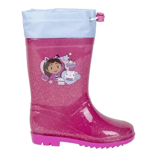 Gabby's Dollhouse Gummistiefel für Jungen, Rosa, 24 EU - Stiefel für Jungen mit offiziellem Gabby's Dollhouse-Design, 100% wasserdicht und rutschfeste Sohlen für sicheren Halt bei jedem Wetter.