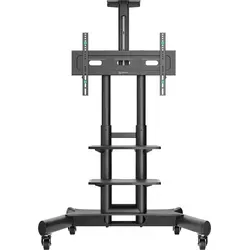 ONKRON TS1552-B TV-Ständer für 40"-70" TVs - Höhenverstellbarer TV-Ständer mit Rollen, Tragfähigkeit bis 45,5 kg und kompatibel mit VESA 600x400. Ideal für Heim, Büro und Ausstellungen.