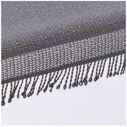 texpot Tischdecke mit Fransen Weichschaum wetterfest rutschfest PVC (1-tlg) grau Rund | 140 cm x 140 cm
