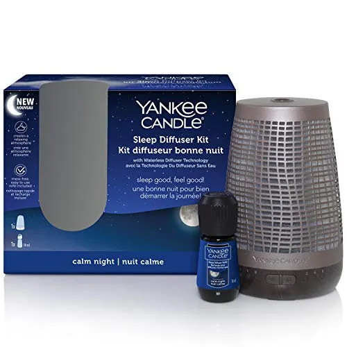 Yankee Candle Diffuser Kit, Calm Night, Sleep - Duftöldiffusor für erholsamen Schlaf: Programmierbarer Timer und einstellbare Duftstärke sorgen für eine entspannte Atmosphäre – genießen Sie 30 Nächte lang beruhigenden Duft.