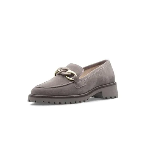 ARA Damen Kent Trotteure, Moon, 38 EU Schmal - Damen-Schnürhalbschuhe aus hochwertigem Wildleder, mit bequemen Blockabsatz für optimalen Tragekomfort den ganzen Tag.