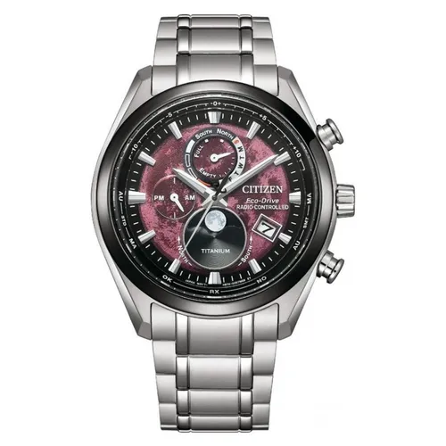 Citizen Funkchronograph Tsuki-yomi BY1018-80X - Titan Solar Herrenuhr mit Mondphase - Chronographen mit Solar-Antrieb, Stoppfunktion und beeindruckender Dunkelgangreserve von 900 Tagen. Ideal für stilbewusste Herren.