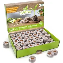 Kokos Quelltöpfe 36 mm |  Kokos Quelltöpfe von FLORTUS, Menge (Stück):105 Stück