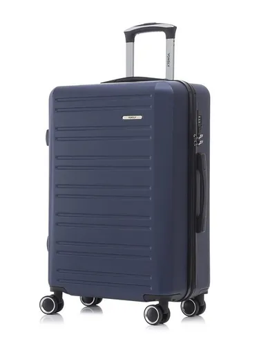 YONSLY Koffer Suitcase - Dunkelblau, 4-Rollen Handgepäck - Robuster Hartschalenreisekoffer mit 360°-Doppelrollen für mühelose Mobilität. Integriertes Sicherheitsschloss sorgt für sicheren Transport. Ideal für Langstreckenreisen und den täglichen Gebrauch.