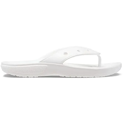 Crocs Unisex Classic Flip Flops, weiß, 41/42 EU (M8 W10) - Damen-Zehentrenner aus leichtem Croslite-Schaum, ideal für den Sommer - wasserfreundlich, hitzebeständig und mit ganztägigem Komfort.