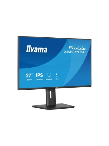 iiyama ProLite XB2797HSU-B1 27" Full HD IPS Monitor - 27" Full HD IPS Monitor mit schmalem Rahmen, ideal für Multi-Monitor-Setups. Ergonomischer Standfuß, integrierte Lautsprecher und USB-Hub für optimale Flexibilität und Benutzerfreundlichkeit.