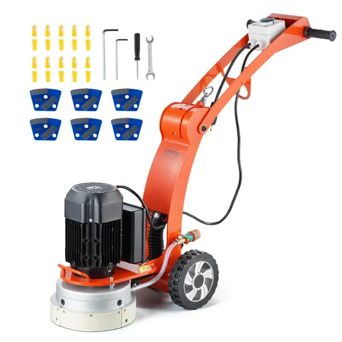 VEVOR Elektrischer Betonbodenschleifer 10 Zoll - Professioneller Betonbodenpolierer mit 2200 W bürstenlosem Motor, ideal für Nass- und Trockenanwendungen. Perfekt für verschiedene Untergründe und Baustellen.