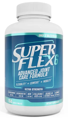 SUPERFLEX-6 Ergänzungstabletten (150 Stück) - Nahrungsergänzungsmittel mit 6 leistungsstarken Inhaltsstoffen wie Glucosamin, Chondroitin und Hyaluronsäure für gesunde Gelenke und Beweglichkeit.
