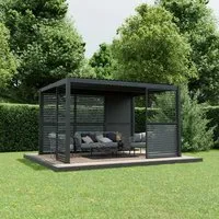 Ximax Lamellenwand Aluminium Pergola 123 cm Dunkelgrau - Gartenlauben & Holz-Pavillons, robuste und individuell einstellbare Lamellen für optimale Lichtsteuerung und Sichtschutz in Ihrer Pergola.