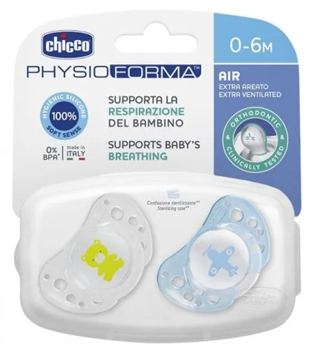 PhysioForma® Air Succhietti Azzurro Silicone 2-6 Chicco® 2 Pezzi